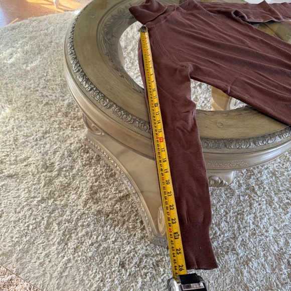 Zara Women's Cotton Blend Turtleneck Sweater Brown Long Sleeve Pullover M - Picture 4 of 7